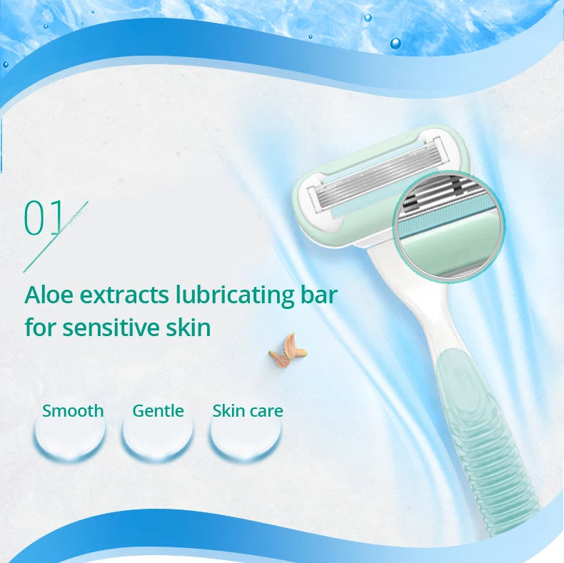 Original Gillette Venus Razor Aloe Lady Shaving Razors & White Tea Razor with Replace Blades Body Bikini Legs Arms Underarms