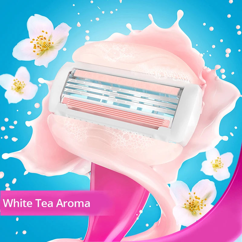 Original Gillette Venus Razor Aloe Lady Shaving Razors & White Tea Razor with Replace Blades Body Bikini Legs Arms Underarms