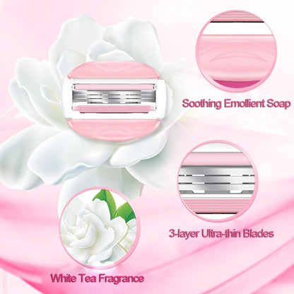 Original Gillette Venus Razor Aloe Lady Shaving Razors & White Tea Razor with Replace Blades Body Bikini Legs Arms Underarms
