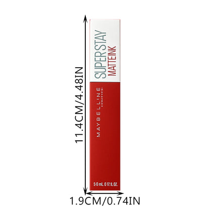 Maybelline Kiss Lipstick Matte Long-Lasting Non-Stick Cup Mirror Moisturizing #117 Retro Brick Red Glossy Lip Glaze