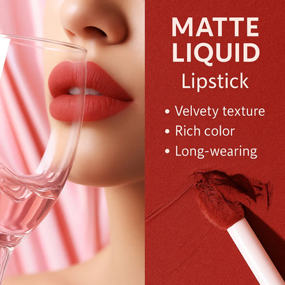 Maybelline Kiss Lipstick Matte Long-Lasting Non-Stick Cup Mirror Moisturizing #117 Retro Brick Red Glossy Lip Glaze