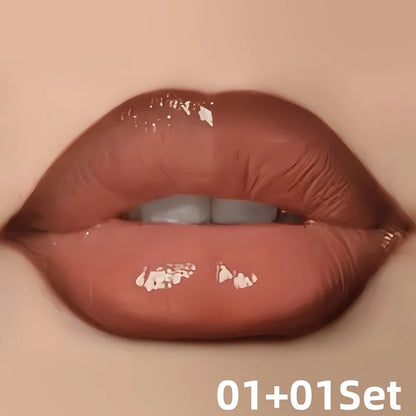 Hydrating Lip Gloss & Lip Liner Set - Define Your Lips with 3D Precision,Perfectly Versatile for Every Makeup Style