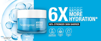 Neutrogena Hydro Boost Water Gel Moisturiser 50ml, with Hyaluronic Acid for Dry Skin, Oil-free, Up to 72 hours